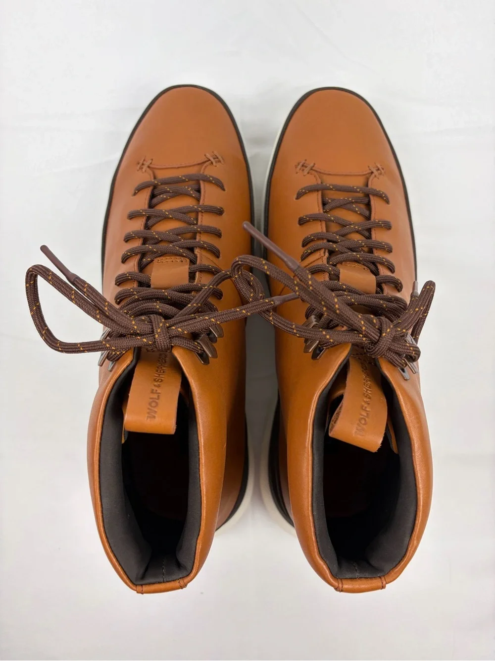 *NEW* Wolf & Shepherd Crossover Hiker WTZ Leather Boots Men’s 9 Honey/White